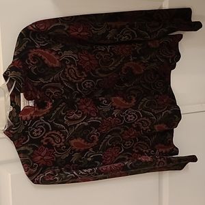 Coldwater Creek Floral Velvet Blazer - Black and Red